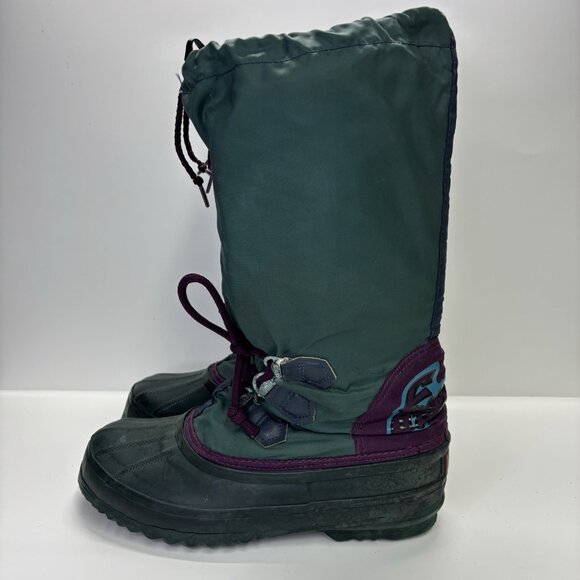 VTG 90s Sorel Womens Freestyle Tall Snow Boots Felt Liner Retro Gorpcore Sz 8 - Picture 4 of 11
